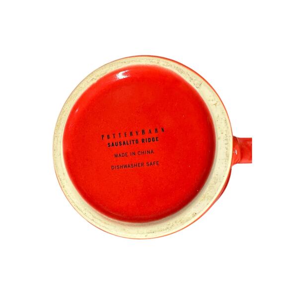 Pottery Barn Sausalito Ridge Red Pitcher Embossed Rings Excellent! - Picture 6 of 6